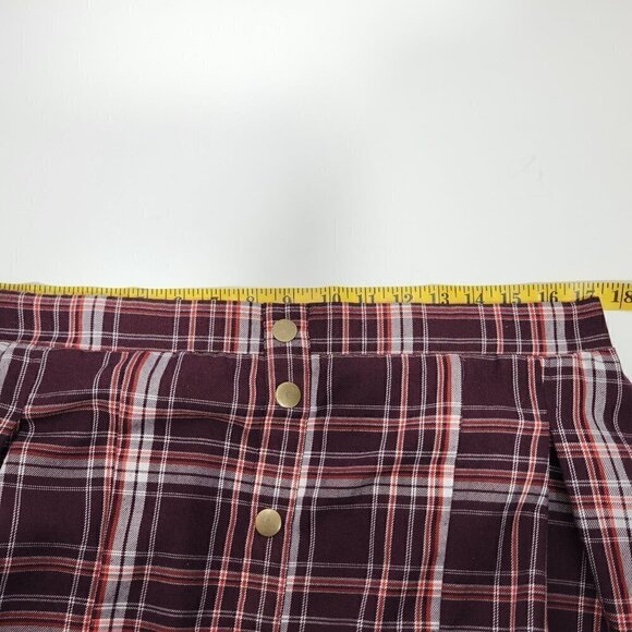 Torrid Women's Plaid Maroon Pull on Light Flannel Feeling Skirt Size 0 (12/L) - Picture 12 of 12